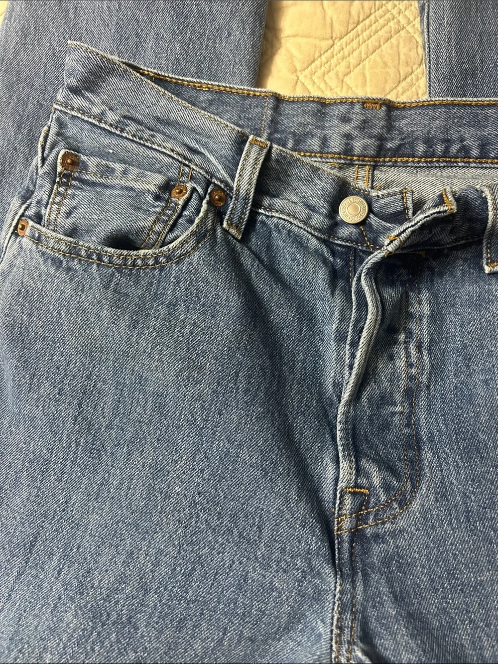 Levi's Men's Light Blue Bootcut Jeans with Button Fly